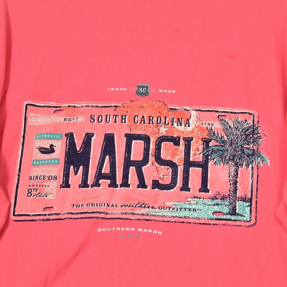 Southern Marsh Men's Long Sleeve Tee Shirt Size Large Coral South Carolina - Picture 1 of 5